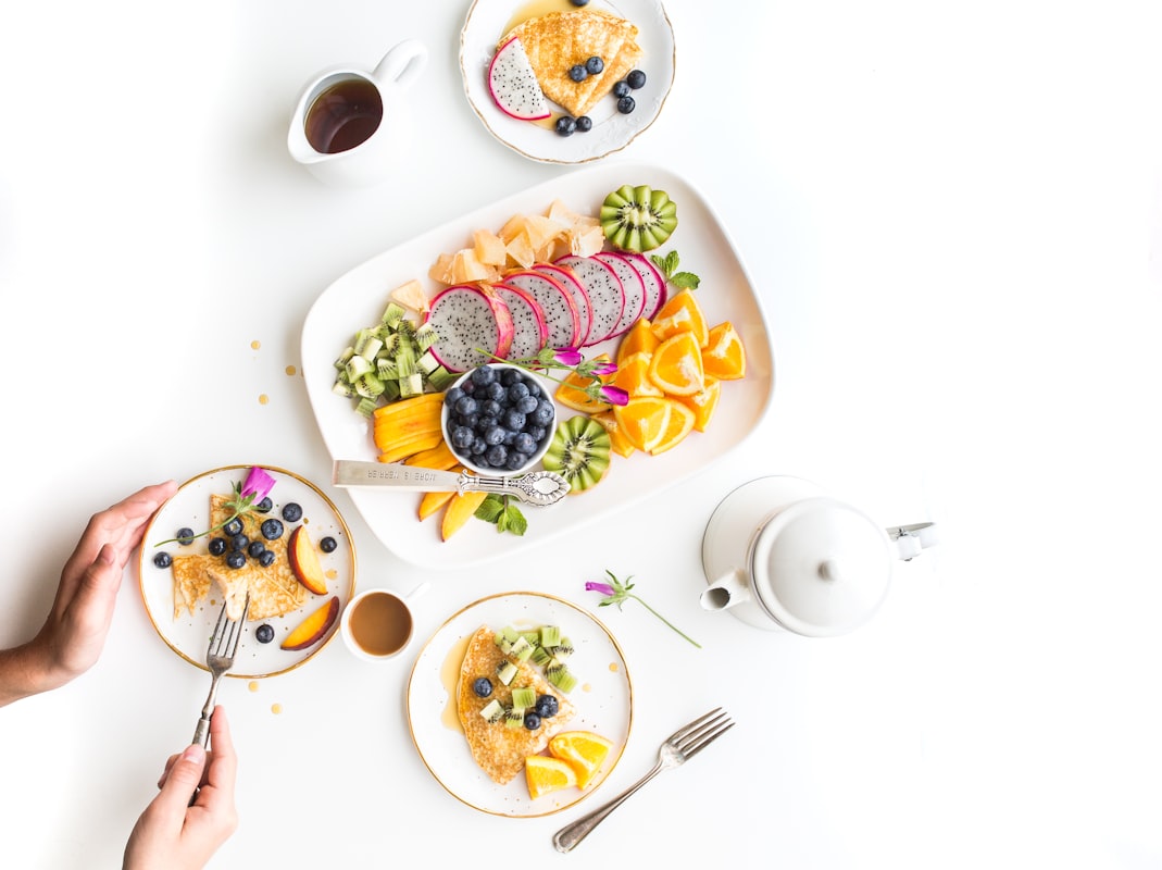 Healthy snack options including nuts, fruits, and yogurt